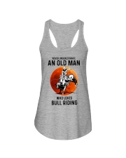 bull riding old man never Ladies Flowy Tank tile