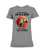 bull riding old man never Premium Fit Ladies Tee tile