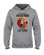 bull riding old man never Hooded Sweatshirt tile