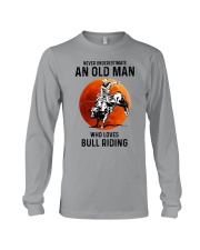 bull riding old man never Long Sleeve Tee tile