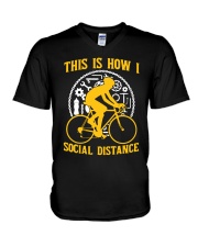 social distance V-Neck T-Shirt tile