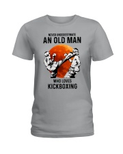 Kickboxing old man never Ladies T-Shirt tile