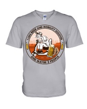 i like beer mobility scooter V-Neck T-Shirt tile