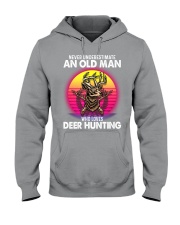 black old deer hunting Hooded Sweatshirt tile