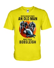 bobsleigh old man V-Neck T-Shirt tile