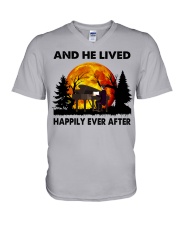 Piano And He Lived V-Neck T-Shirt tile