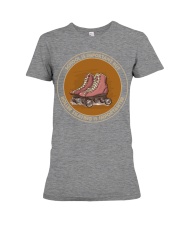 important black roller skating Premium Fit Ladies Tee tile
