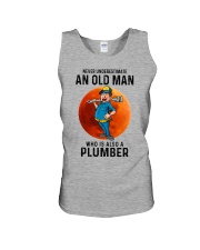 plumber never old man Unisex Tank tile