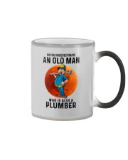 plumber never old man Color Changing Mug tile