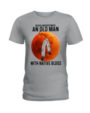 12 hat native blood old man Ladies T-Shirt tile