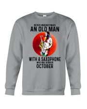 10 saxophone old man never Crewneck Sweatshirt tile