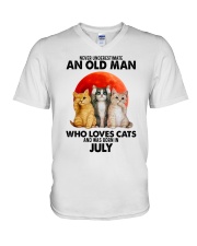 cats-old-man-7 V-Neck T-Shirt tile