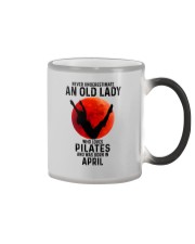 04 pilates old lady Color Changing Mug tile
