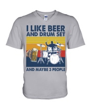 Drum Set Like Beer V-Neck T-Shirt tile