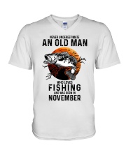 fishing-old-man-11 V-Neck T-Shirt tile