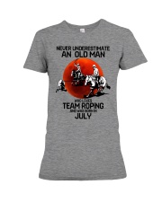 7 team roping never Premium Fit Ladies Tee tile