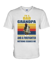 firefighter nothing scares V-Neck T-Shirt tile