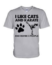 likecats-karate V-Neck T-Shirt tile