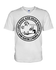 Drag racing like dog mug V-Neck T-Shirt tile