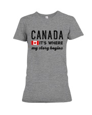 Canada my story begins Premium Fit Ladies Tee tile