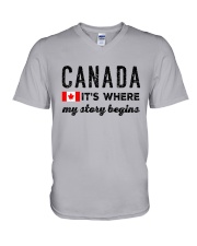 Canada my story begins V-Neck T-Shirt tile