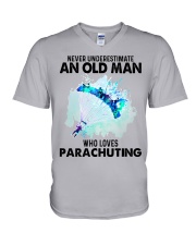 never parachuting V-Neck T-Shirt tile