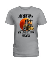 08 forklift truck old man color Ladies T-Shirt tile
