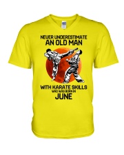 6 karate V-Neck T-Shirt tile