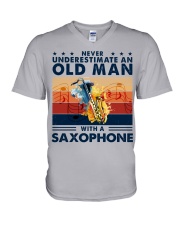 Saxophone V-Neck T-Shirt tile