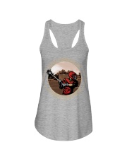 important black lacrosse Ladies Flowy Tank tile