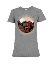 important black lacrosse Premium Fit Ladies Tee tile