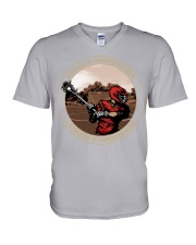 important black lacrosse V-Neck T-Shirt tile