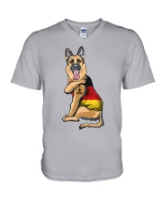 german shepherd germany V-Neck T-Shirt tile