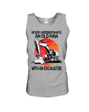 excavator old man Unisex Tank tile