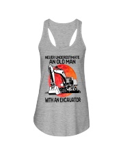 excavator old man Ladies Flowy Tank tile