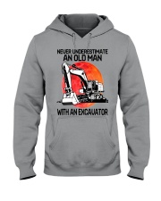 excavator old man Hooded Sweatshirt tile