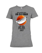 07 hot dog old man Premium Fit Ladies Tee tile