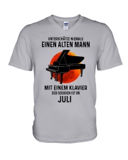 07 piano old man german V-Neck T-Shirt tile
