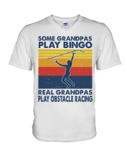 Obstacle racing Some Grandpas V-Neck T-Shirt tile