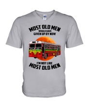 most old men bus V-Neck T-Shirt tile