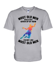 most old men handball V-Neck T-Shirt tile