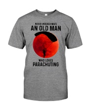 parachuting old man never Premium Fit Mens Tee tile
