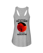 parachuting old man never Ladies Flowy Tank tile