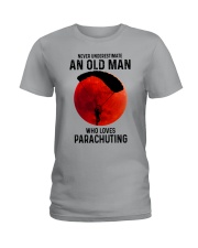 parachuting old man never Ladies T-Shirt tile