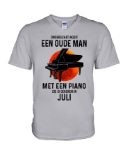 07 piano old man dutch V-Neck T-Shirt tile