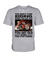 motorcycle drag racing riding V-Neck T-Shirt tile