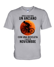 11 cycling old man tbn V-Neck T-Shirt tile