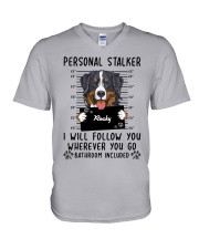 Bernese Mountain Dog Stalker V-Neck T-Shirt tile
