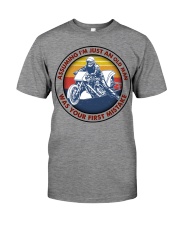 assuming-old manmotorcycle-drag-racing Premium Fit Mens Tee tile
