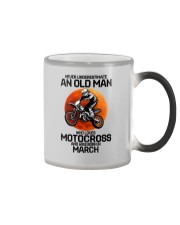 3 motocross old man Color Changing Mug tile